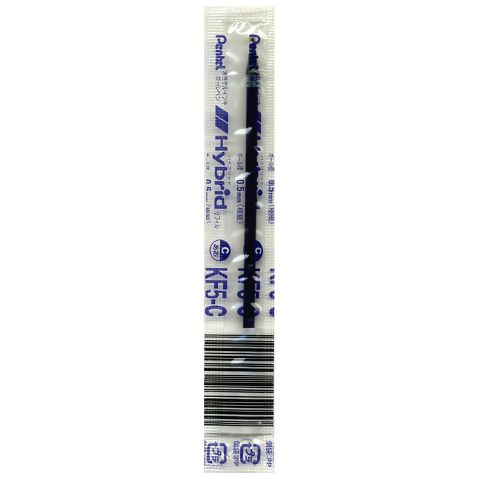 Pentel Blue Ballpoint Pen Refill Hybrid 0.5 Kf5-C Set of 10