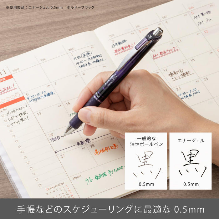 Pentel Energel 0.5 毫米 12 色圆珠笔套装（带支架盒）