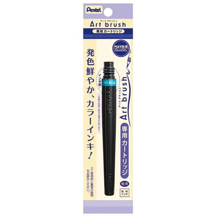 Pentel Art Brush XFR-110 Sky Blue Brush Pen Set of 10