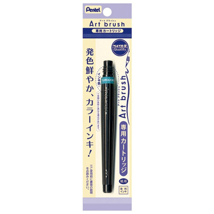 Pentel Art Brush XFR-114 Set - Turquoise Brush Pen Cartridge Pack of 10