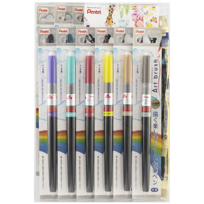 Pentel 24 Color Set Art Brush Pen with Bonus Cartridge - Xgfl24-Amz