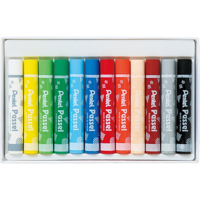 Pentel 12 色蠟筆 Pass Passel Ghpar-12 - 充滿活力的藝術用品