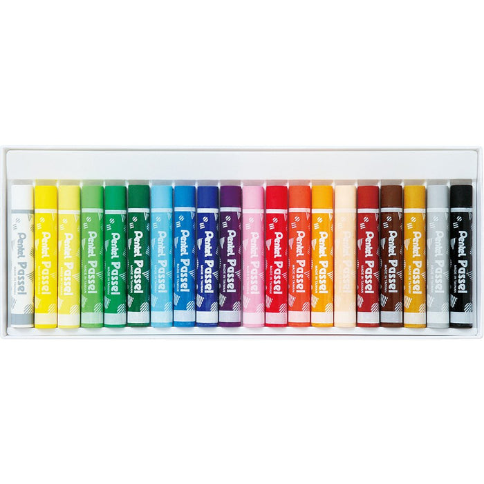 Pentel 20 Colors Crayon Set Ghpar-20 Pass Passel Series