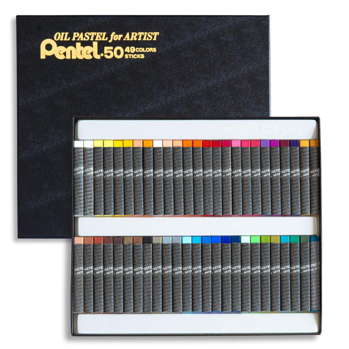 Pentel PTA-50D 专业蜡笔套装，包含 49 种鲜艳颜色（包括 2 种白色）