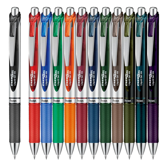 Pentel Energel Gel Ink Ballpoint Pen 12 Color Set 0.7mm - BL77-12AMZ