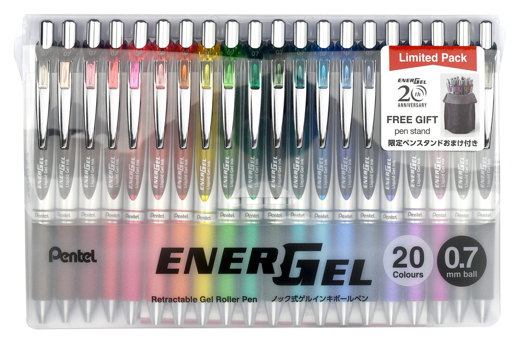 Pentel EnerGel Gel Ink Ballpoint Pen 0.7mm 20 Limited Colors Set BL77-20