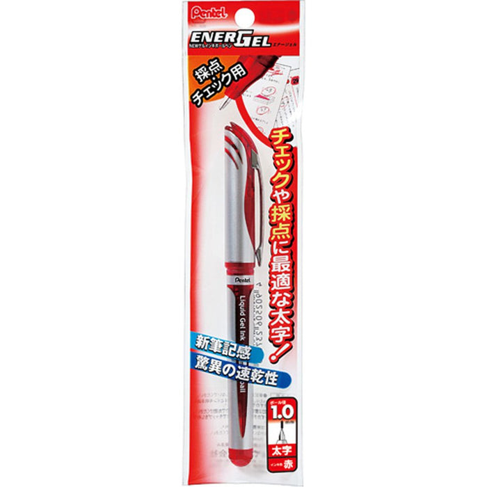 Pentel Energel 红色凝胶墨水圆珠笔 1.0 毫米 5 支装