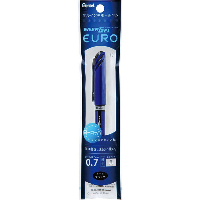 Pentel EnerGel Euro Black Gel Ink Ballpoint Pens 0.7mm 5-Pack