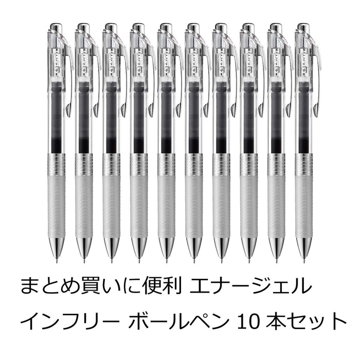 Pentel Energel Infree 0.4 凝胶墨水圆珠笔黑色 10 支装