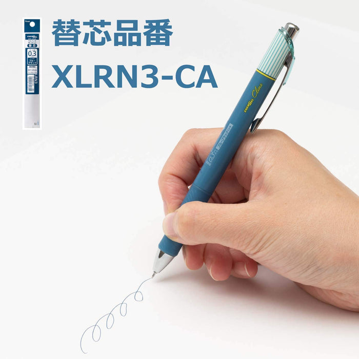 Pentel Energel Kurena 03 蓝黑色凝胶墨水圆珠笔 10 支装