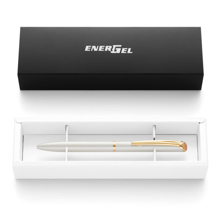 Pentel EnerGel Philography 0.5 毫米淡色珍珠白色凝胶墨水笔（带礼品盒）