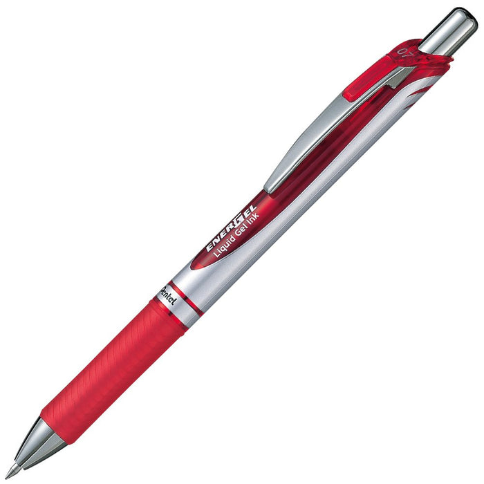 Pentel 可伸縮 Energel 0.7 毫米紅色中性墨水原子筆 5 支裝