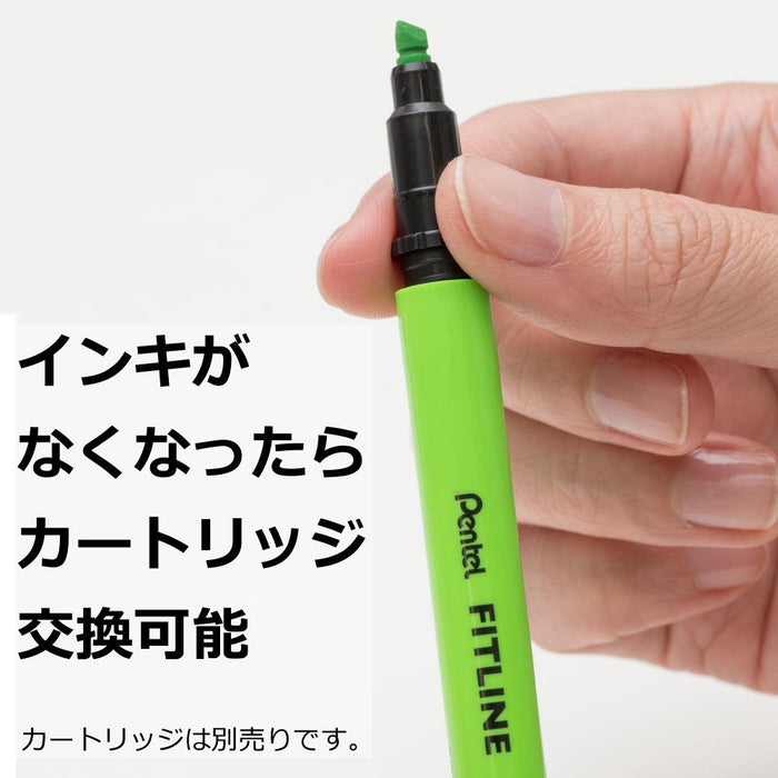 Pentel Fitline 浅绿色荧光笔 SLW11-K 10 支装