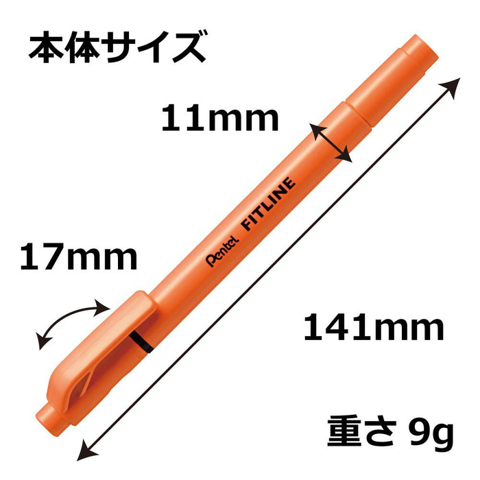 Pentel Fitline Orange Highlighter 10-Count Pack - SLW11-F