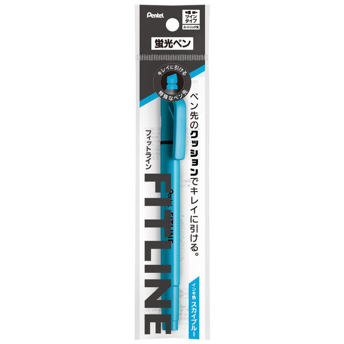 Pentel Fitline 天蓝色荧光笔 Xslw11-S 5 件装