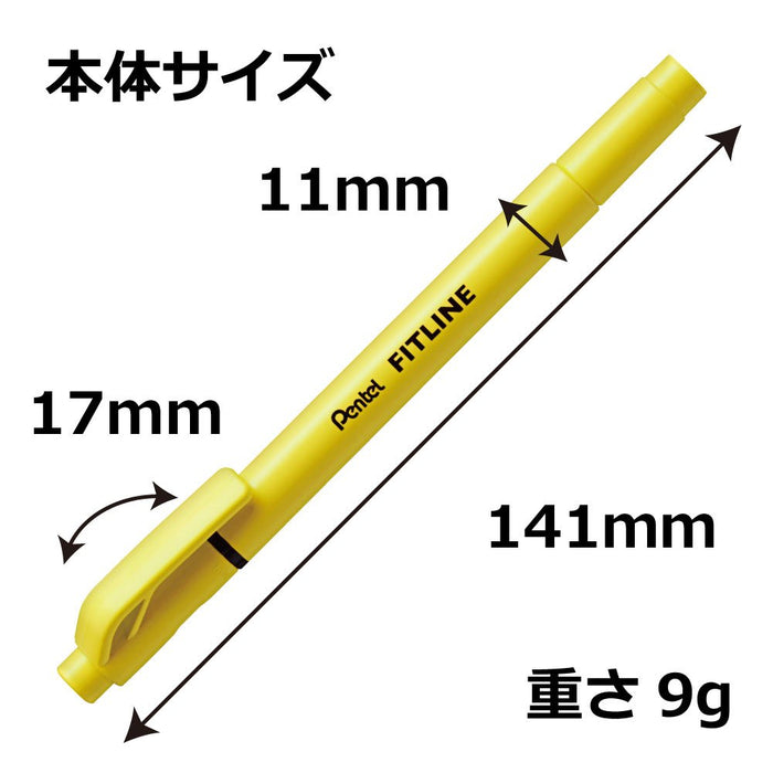 Pentel Fitline 黃色螢光筆 SLW11-G 10 件裝