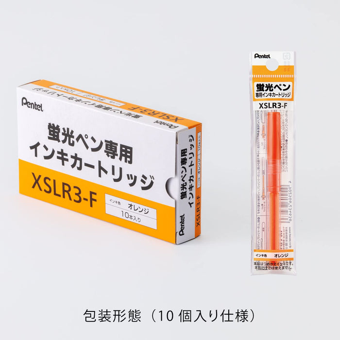 Pentel Handyline S Xslr3-F 橘色螢光筆，附 10 支墨水匣