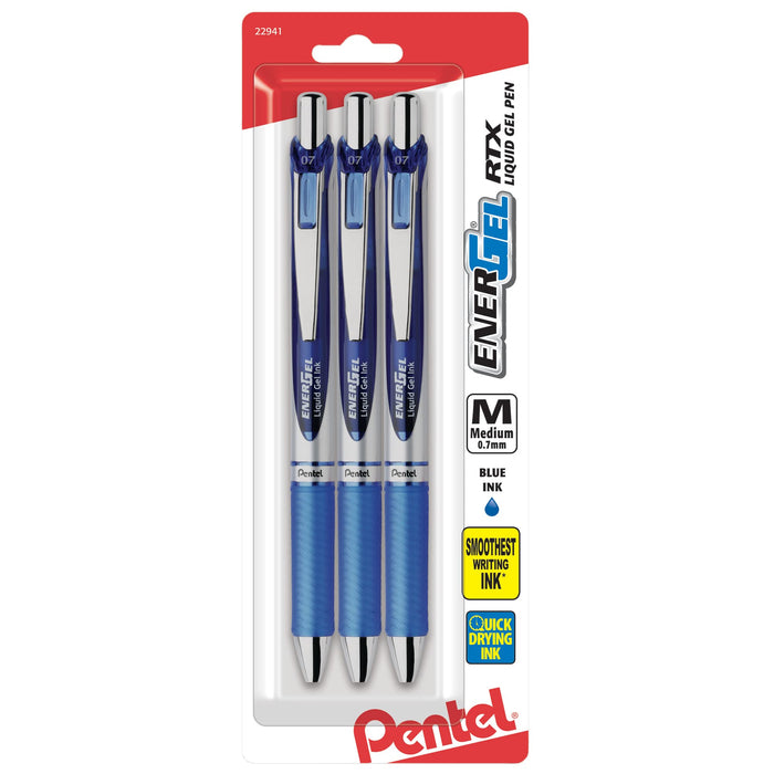 Pentel Energel 0.7 敲擊式藍筆 3 件組 - BL77-C