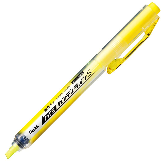 Pentel 黃色 Handy Line S 敲擊式螢光筆 10 件裝