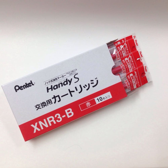 Pentel XNR3-B Handy S 紅色記號筆墨水匣 10 件裝