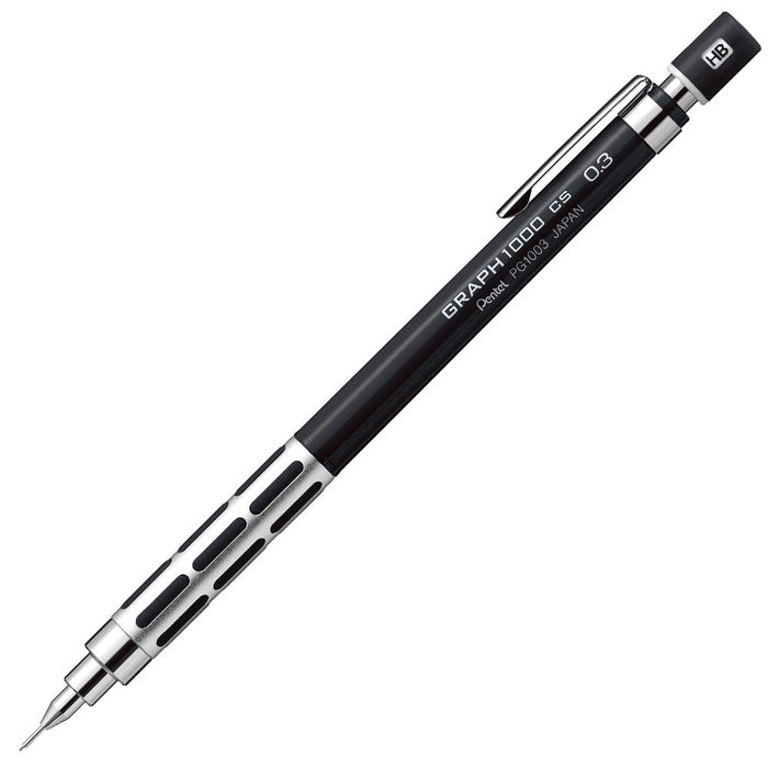 Pentel Graph 1000Cs Black Mechanical Pencil - 0.3mm Precision Tip