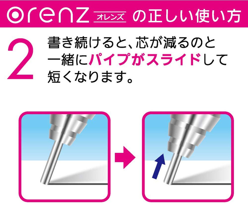 Pentel Orens Metal Grip Mechanical Pencil 0.2mm Lead Black Xpp1002G-A