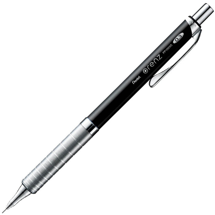 Pentel Orens 黑色 0.3 毫米自动铅笔，带金属握把 - XPP1003G-A