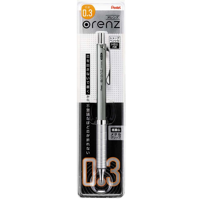 Pentel Orens 0.3 Silver Mechanical Pencil with Metal Grip Xpp1003G-Z