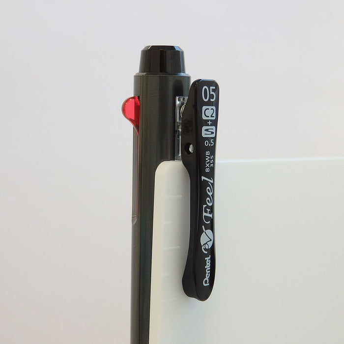 Pentel Feel 2+S 金属黑多功能 0.5 圆珠笔