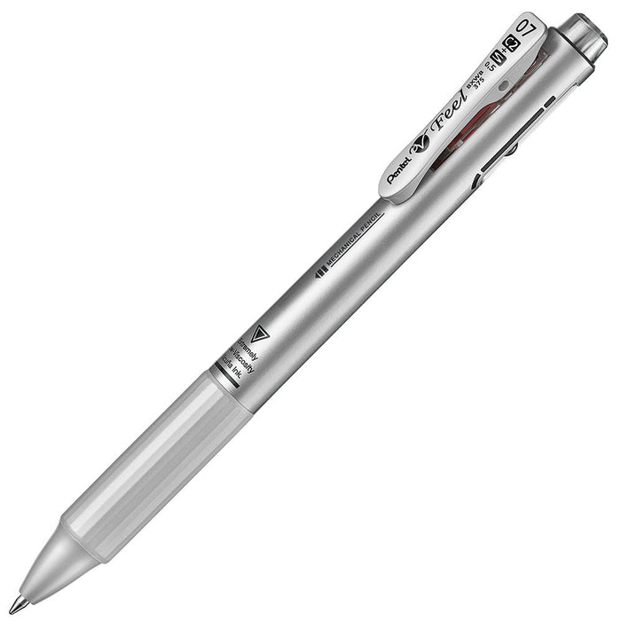 Pentel Feel 2+S 0.7 原子筆金屬銀色多功能設計