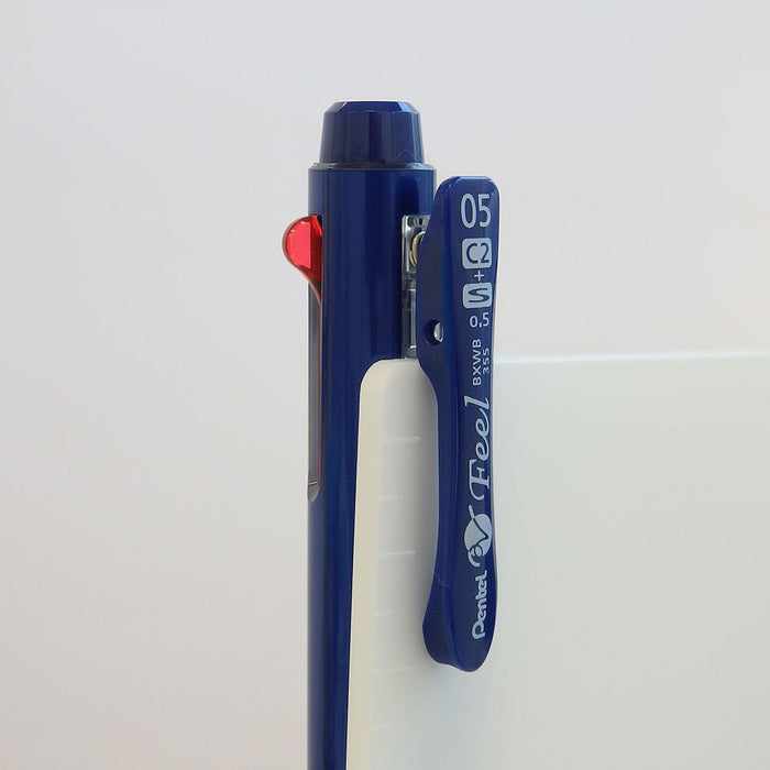 Pentel 多功能圆珠笔 0.5 毫米笔触 Bxwb355Mc 金属蓝色