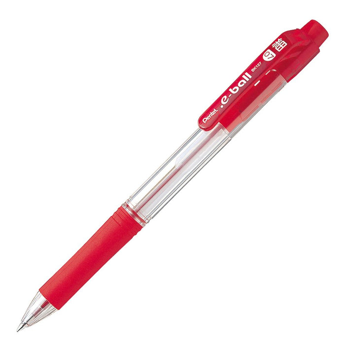 Pentel Dot E Bk127-B Oil-Based 0.7mm Red Ballpoint Pen Pack of 10