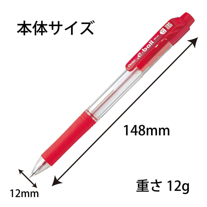 Pentel Dot E Bk127-B 油性 0.7 毫米红色圆珠笔 10 支装