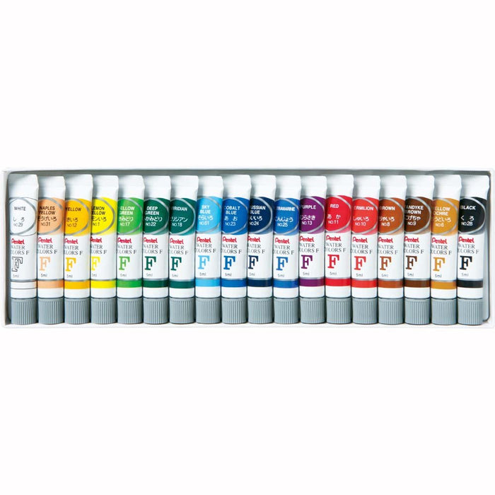 Pentel Paint F 水彩 LamiTube 18 鮮豔顏色套裝 WFR-18