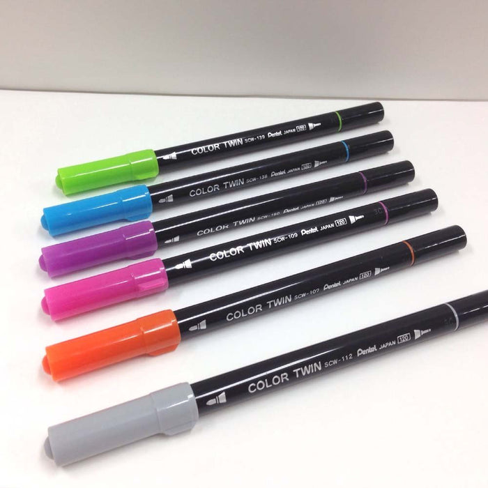 Pentel 36 Color Set Water-Based Twin Pen Set SCW-36