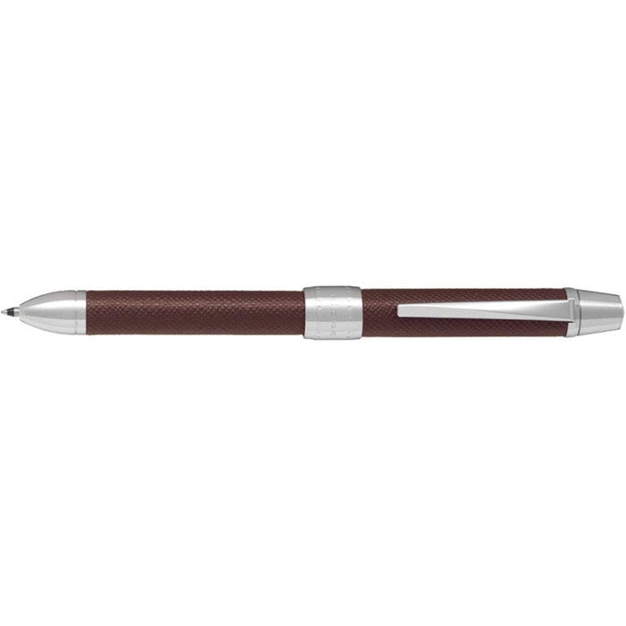 Pilot 2+1 Ridge Brown Leather Multifunctional 0.7mm and 0.5mm Ballpoint Pen