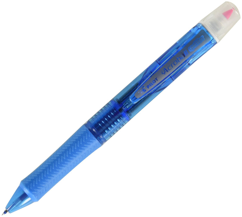 Pilot 3-Color Acroball Pen with Spotlighter Soft Blue Body Black/Red/Blue Ink