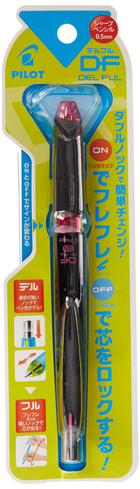 Pilot Delful Double Knock Mechanical Pencil 0.5mm Black and Pink HDF-50R-BP