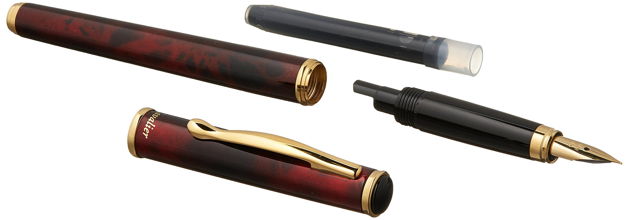 Pilot Cavalier Black and Red Fine Point Fountain Pen (F) FCA-5SR-BR