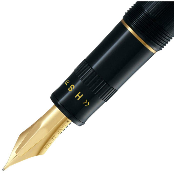 Pilot Justus 95 中号笔尖钢笔网黑色 - FJ-3MR-NB-M