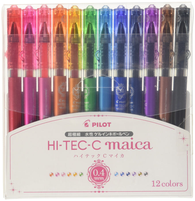 Pilot Hightech C Mica 超细 0.4 毫米圆珠笔 12 色套装