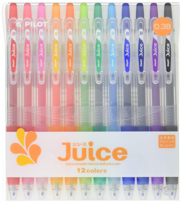 Pilot Juice 中性墨水原子筆套裝 0.38 毫米 12 種鮮豔顏色 (Lju120Uf-12C)