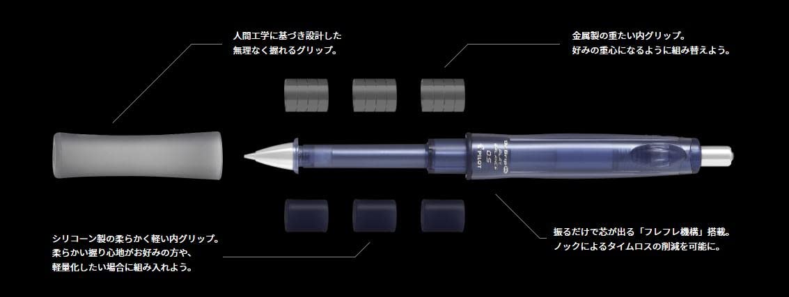 Pilot 0.5 Doctor Grip Cl Play 平衡自動鉛筆透明紅色 Hdgcl70Rcr