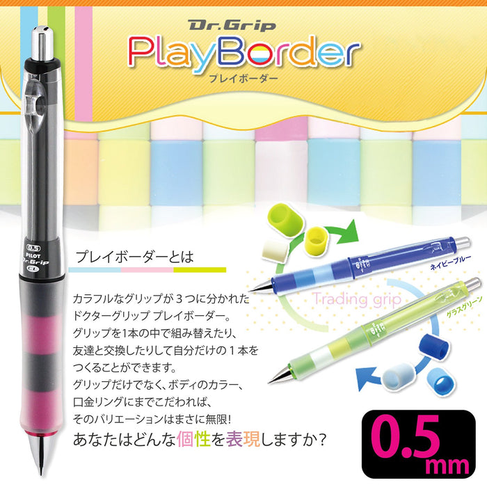 Pilot Doctor Grip Play Border 0.5 Black Pink Mechanical Pencil HDGCL-50R-PBP