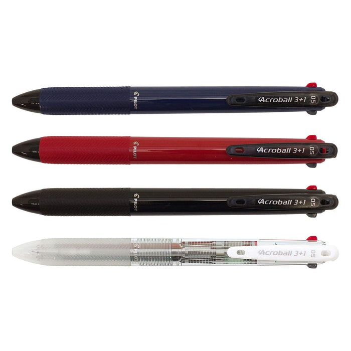 Pilot Acroball 3+1 Multi-Function Pen 0.5mm 3-Color Ballpoint (Black,Red,Blue)