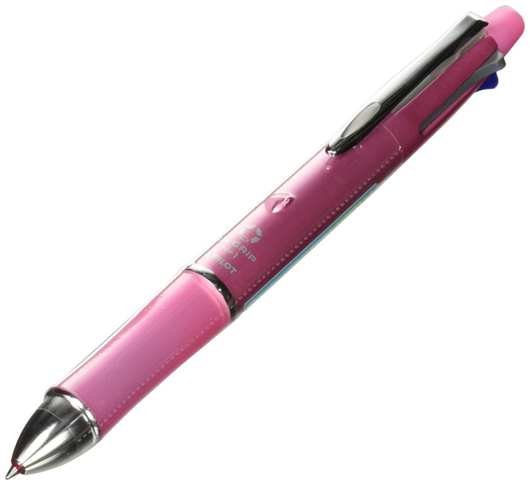 Pilot Dr. Grip 4+1 Multi-Function Pen - 0.7mm Acro Ink Ballpoint & 0.5mm Mechanical Pencil - Black - Shell Pink