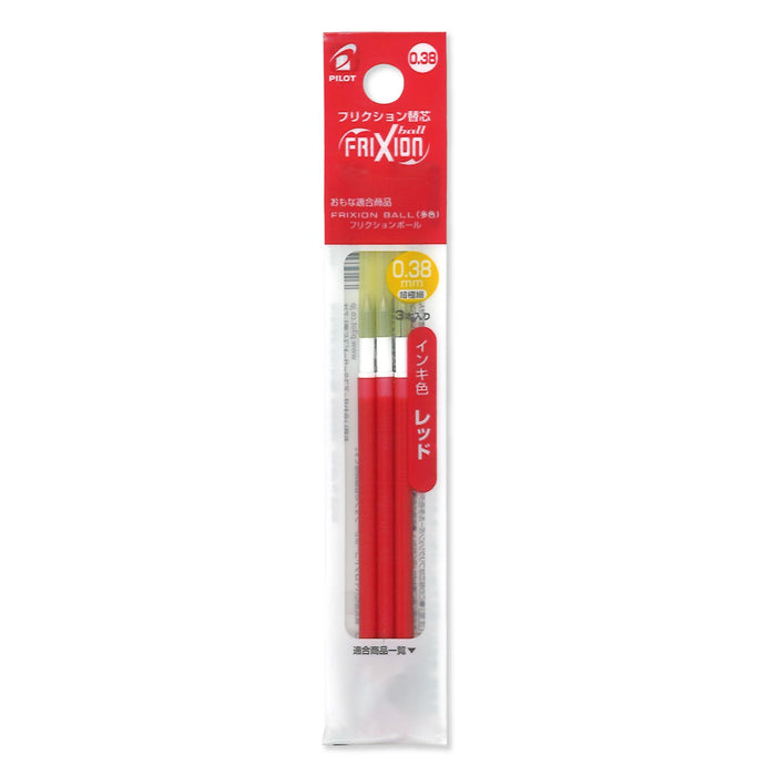 Pilot Frixion Ballpoint Pen Refill 0.38mm Red Ink 3-Piece Pack