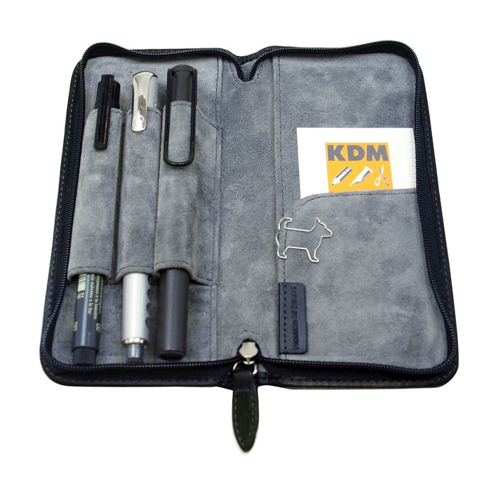 Pilot PSPC01B High-Quality Black Round Zipper Pen Case Ensemble