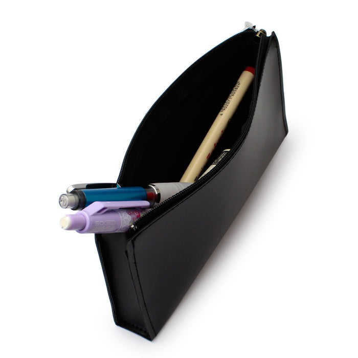 Pilot Large Black Synthetic Leather Soft Pencil Case