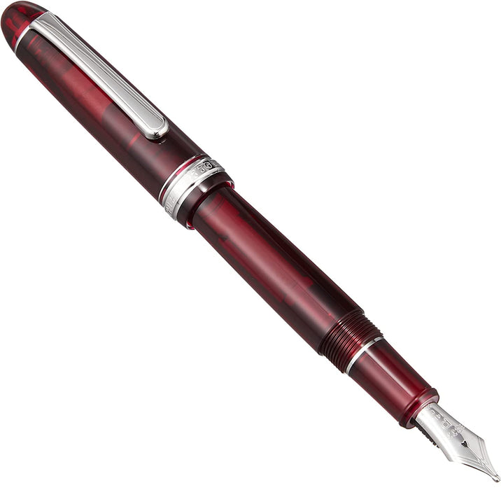 Platinum Pen #3776 Century Burgundy Fountain Pen with Extra Fine Font & Kanji Love Sticker